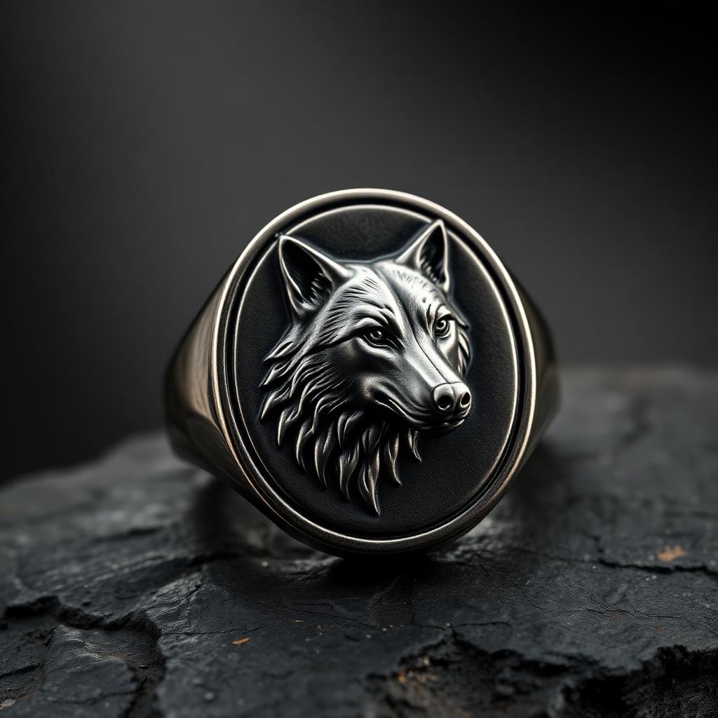 LONE WOLF SIGNET RING